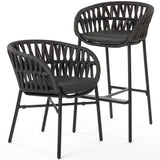 Silla de patio exterior Grattoni Tahiti negra/gris oscuro