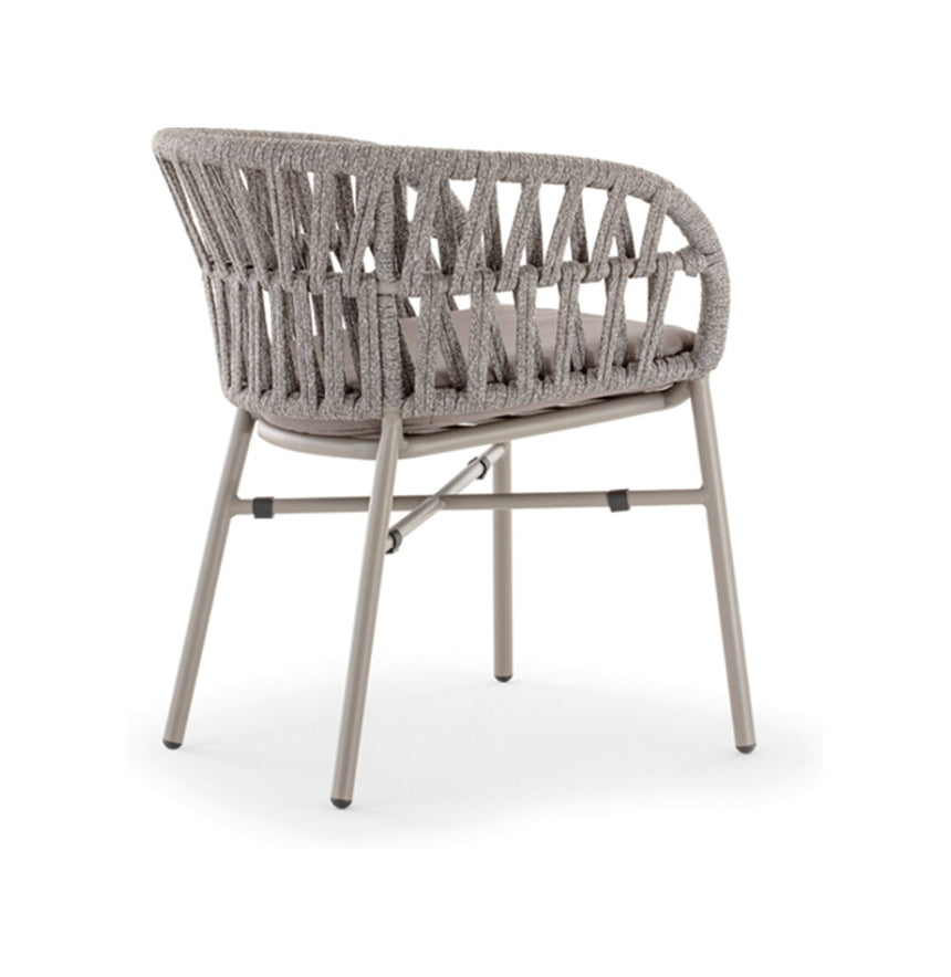 Silla de patio exterior Grattoni Tahiti gris topo/gris plata