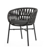 Silla de patio exterior Grattoni Tahiti negra/gris oscuro