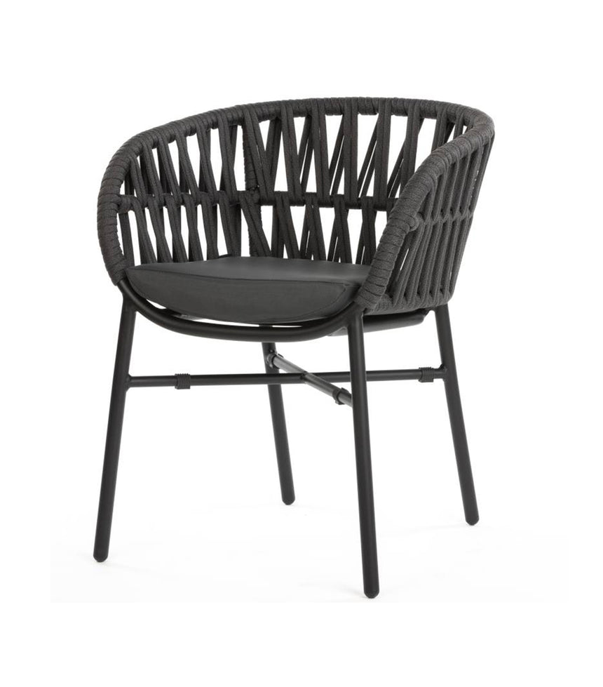 Silla de patio exterior Grattoni Tahiti negra/gris oscuro