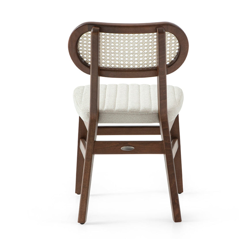 Silla de restaurante de mimbre Evans, con tapizado opcional, teñido 