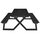 Mesa de comedor Darby con bancos, antracita