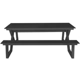 Mesa de comedor Darby con bancos, antracita