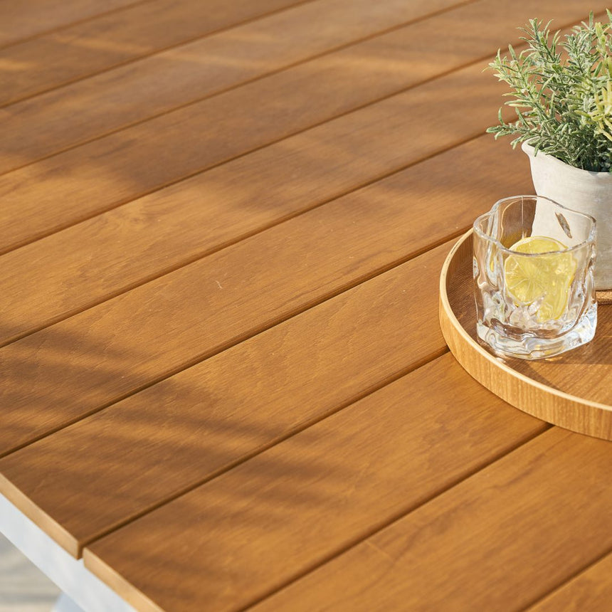 Mesa de comedor moderna Troy con bancos, color negro