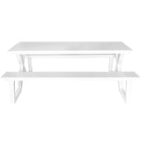 Darby étkezőasztal padokkal, fehér