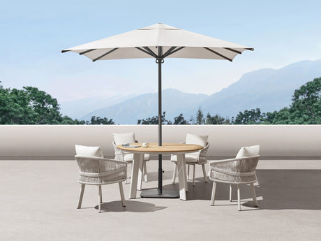 Conjunto de comedor de jardín Higold Aio de 4 plazas - Gris topo/blanco