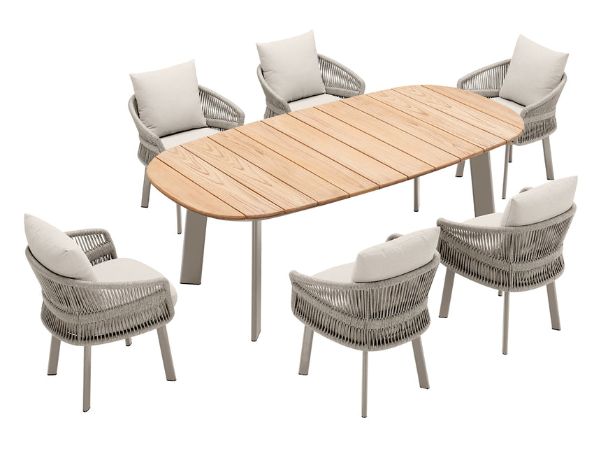 Higold Aio 6 személyes kerti étkezőszett - Taupe
