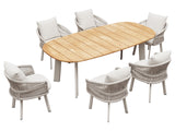 Higold Aio 6 személyes kerti étkezőszett - Taupe/Fehér