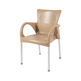 Silla de plástico OT Beverly con patas de aluminio anodizado