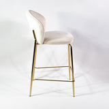 Taburete de bar cómodo KL Lily de 65 cm en color crema