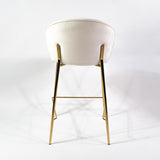 Taburete de bar cómodo KL Lily de 65 cm en color crema