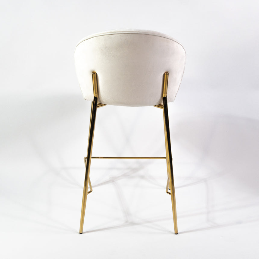 Taburete de bar cómodo KL Lily de 65 cm en color crema