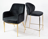 Taburete de bar cómodo KL Lily de 65 cm en color negro