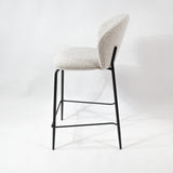 KL Lily - Taburete de bar cómodo de bouclé de 65 cm, estructura negra