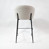 KL Lily - Taburete de bar cómodo de bouclé de 65 cm, estructura negra