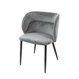 Silla de comedor reforzada KL Violet en gris, edición negra