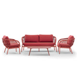 Grattoni Elba kerti garnitúra 4 személyes piros/coral színben