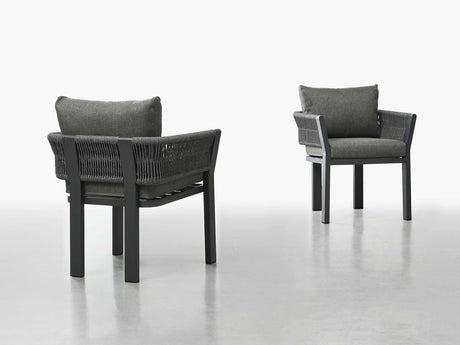 Conjunto de comedor de jardín Higold Borromeo de 6 plazas en negro
