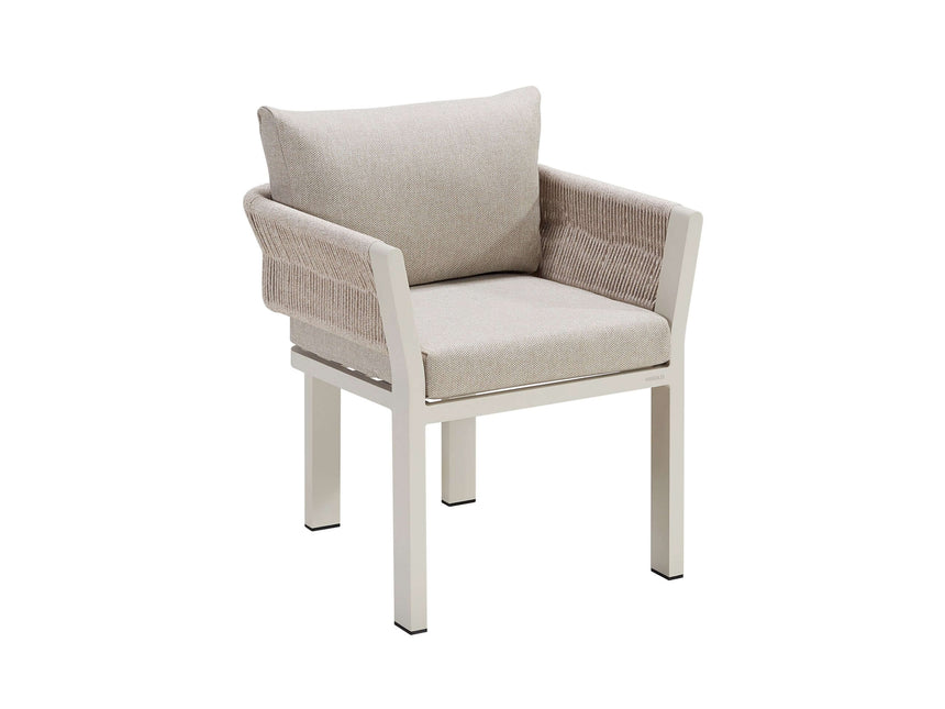 Conjunto de comedor de jardín Higold Borromeo de 6 plazas en color topo