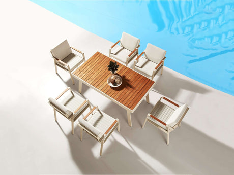 Higold Nofi - Conjunto de comedor de jardín de 6 plazas en beige