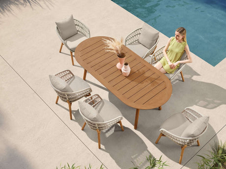 Conjunto de comedor de jardín Higold Vasca de 6 plazas en beige