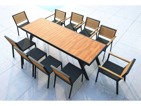 Juego de comedor de jardín Higold York de 10 plazas, negro