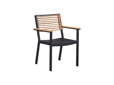 Conjunto de comedor de jardín Higold York de 4 plazas, negro