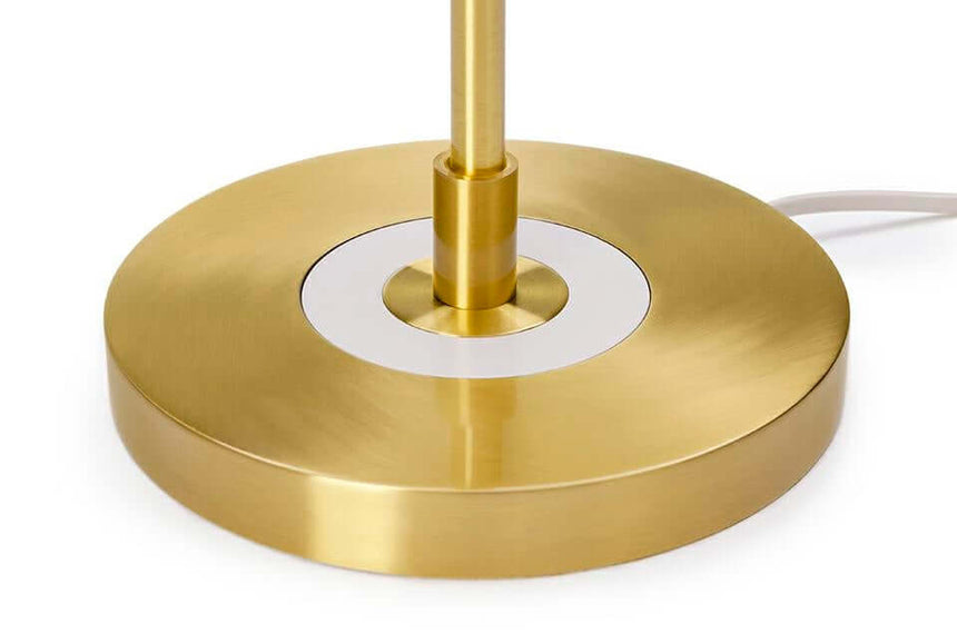 Lámpara de mesa Arte blanca y dorada – aluminio, cristal