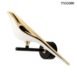 Lámpara de pared de pájaro dorada