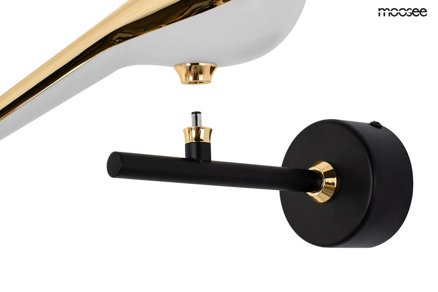 Lámpara de pared de pájaro dorada