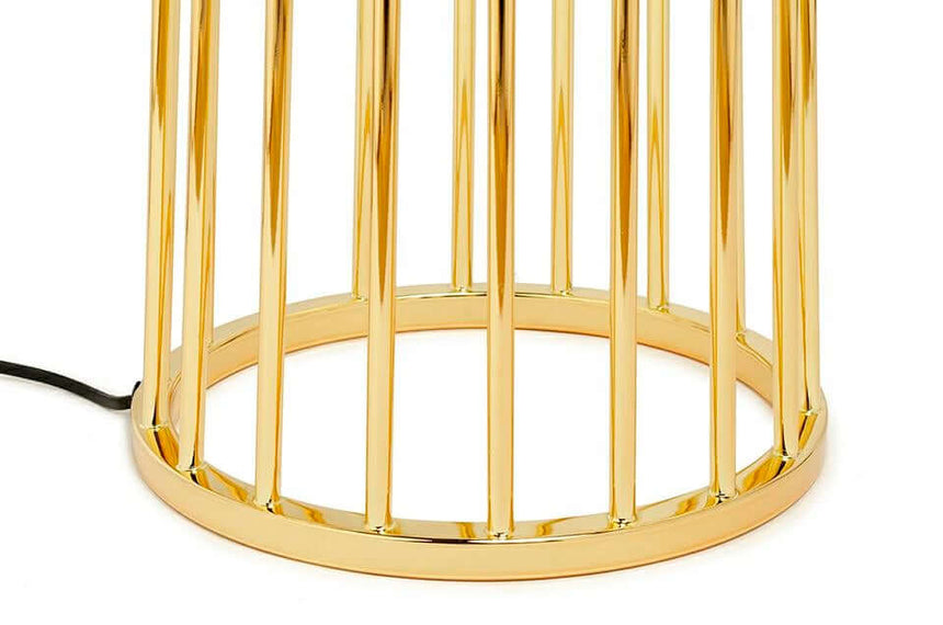 Lámpara de pie Holmes Straight dorada con pantalla negra – metal