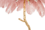 Lámpara de pie Tiffany 175 color rosa-cobre / con plumas naturales