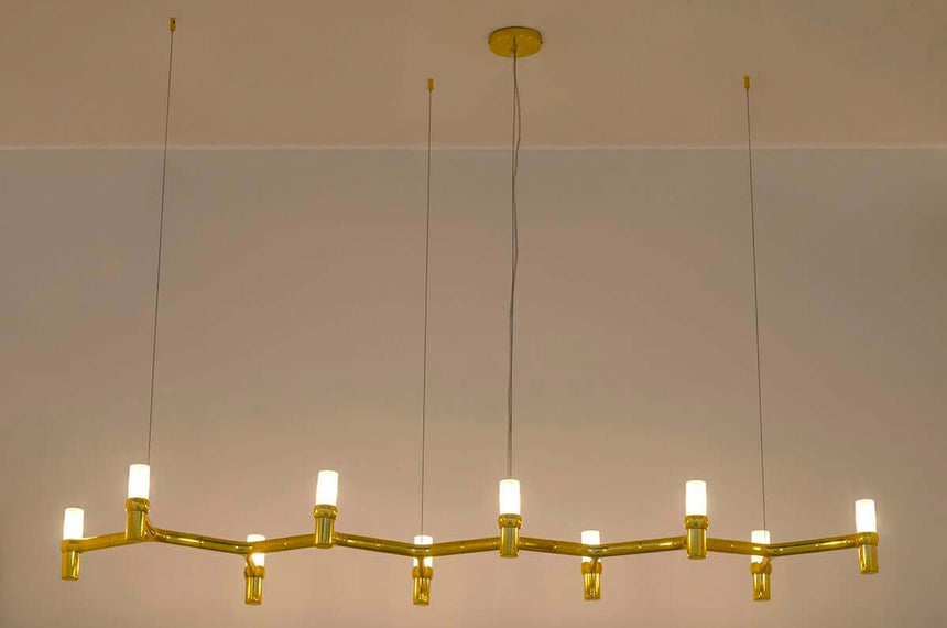 Lámpara colgante Atomic Long dorada