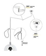Lámpara colgante Rota 360 cromo plata