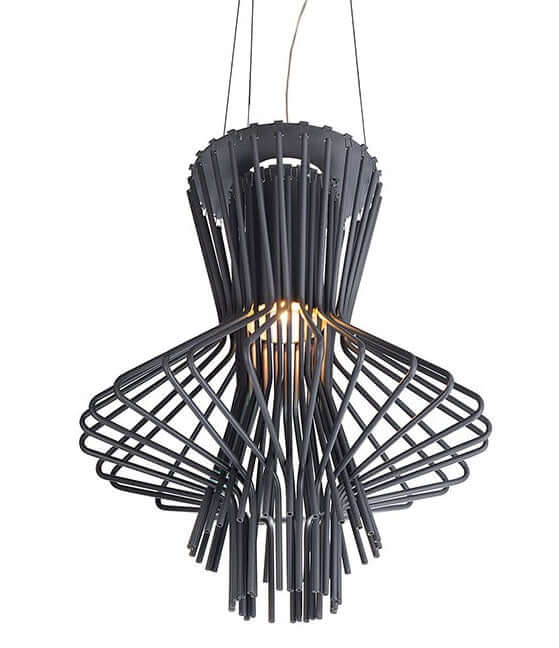 Straw függesztett lámpa szürke – karbonacél