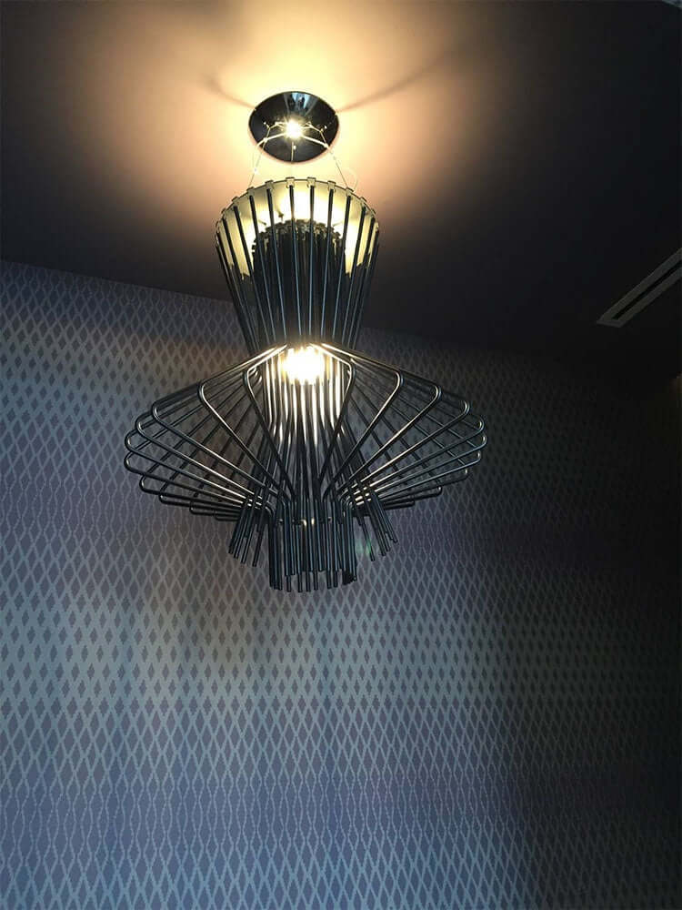 Straw függesztett lámpa szürke – karbonacél