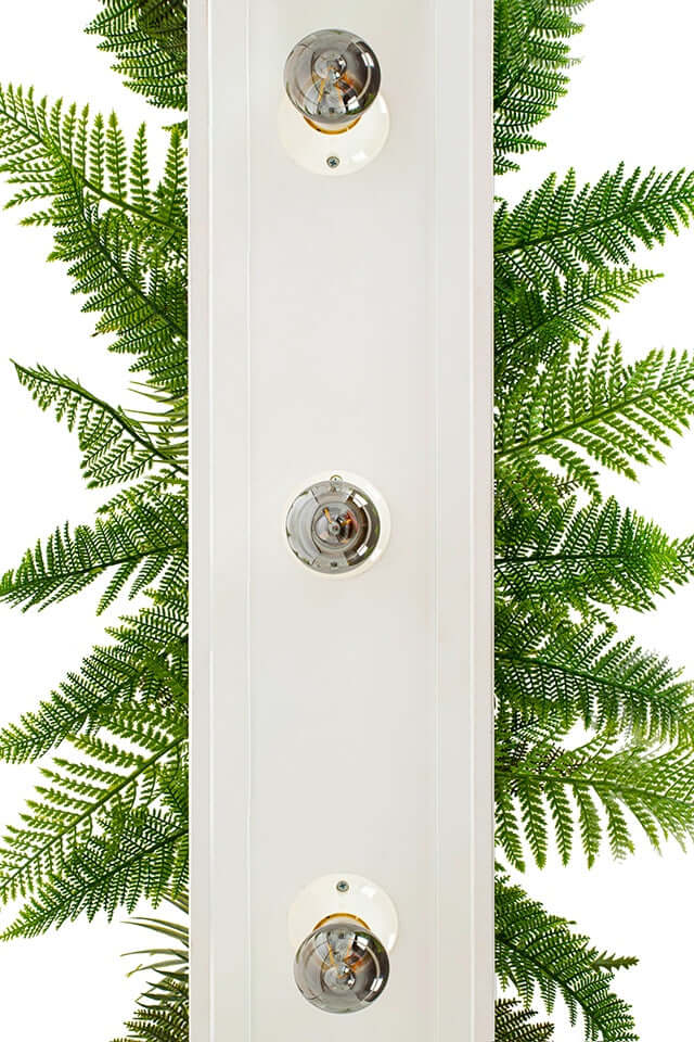 54. Lámpara colgante Semira 100 flores / blanca, estilo industrial