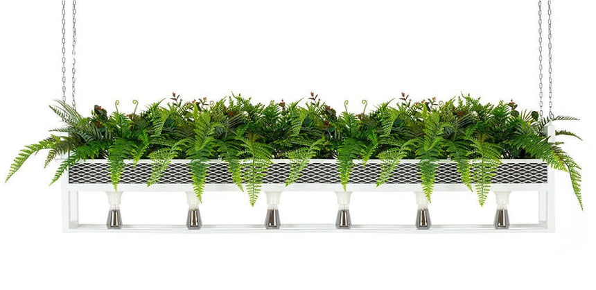 Lámpara colgante floral Semira 180 – industrial, blanca