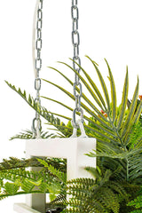 Lámpara colgante floral Semira 180 – industrial, blanca