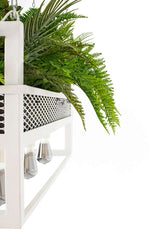 Lámpara colgante floral Semira 180 – industrial, blanca