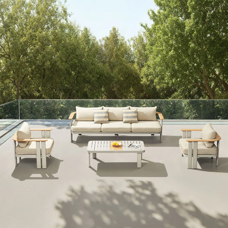 Conjunto de sofás de jardín de 5 plazas Higold Pardee