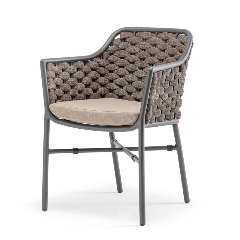 Silla de patio exterior Grattoni Panama antracita/marrón mixto