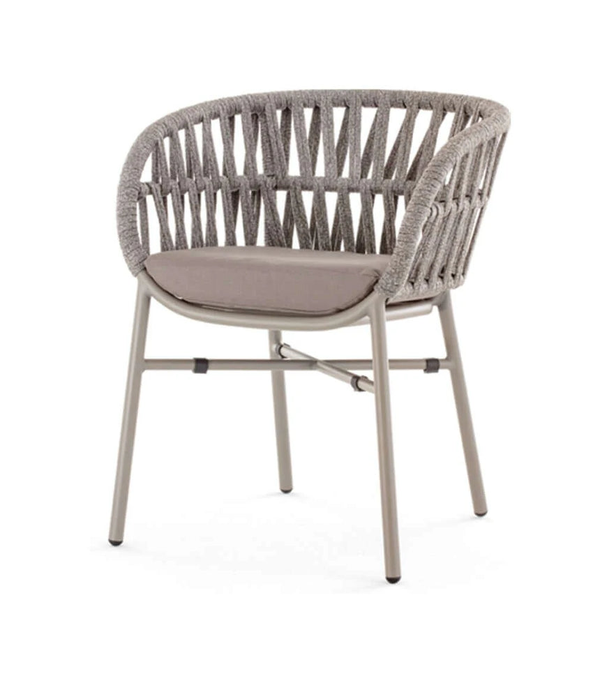 Silla de patio exterior Grattoni Tahiti gris topo/gris plata