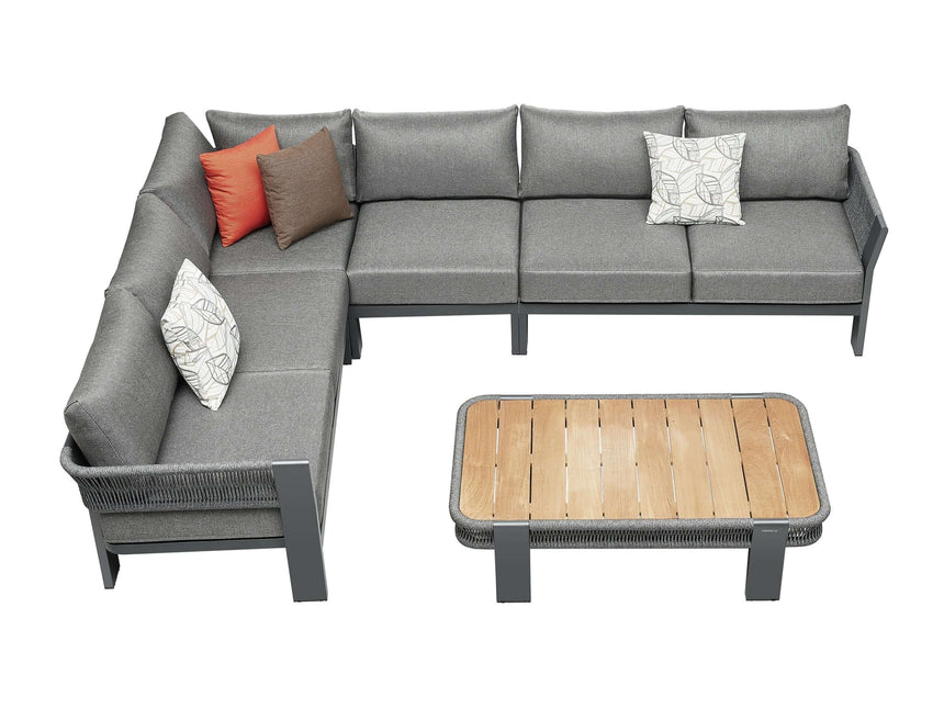 Higold Borromeo 5 személyes kerti sarokülő szett, antracit színben