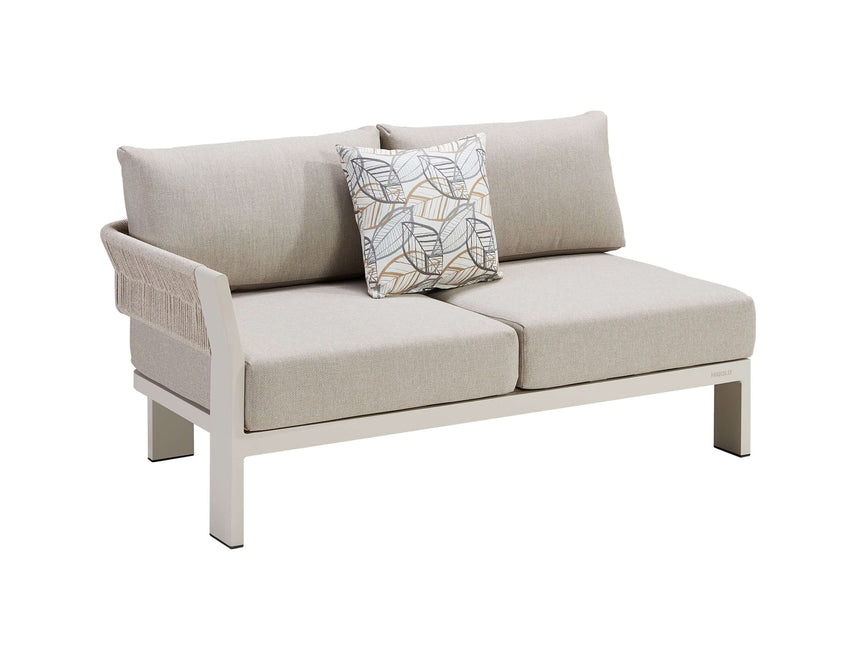 Conjunto de sofá esquinero de jardín Higold Borromeo de 5 plazas, color topo