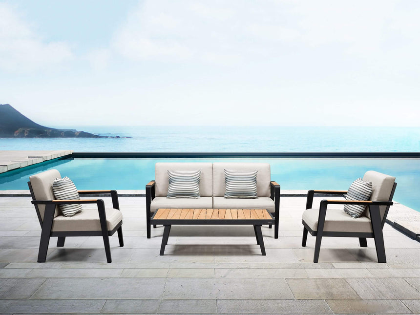 Higold Emoti - Sofá de jardín de 4 plazas, negro