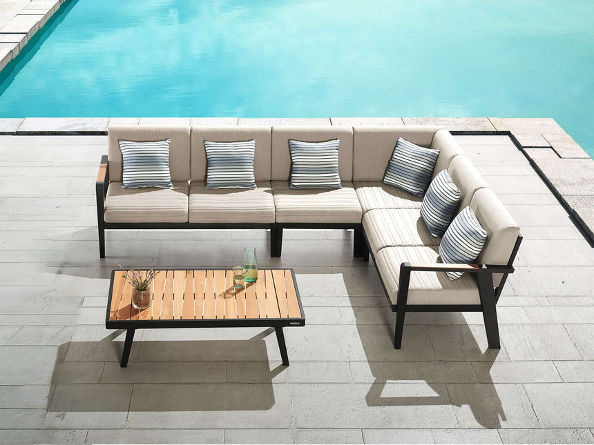 Higold Emoti - Conjunto de sofá esquinero de 5 plazas en negro