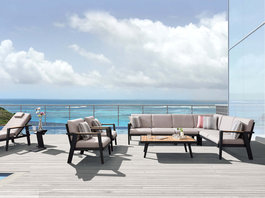 Higold Emoti - Conjunto de sofá esquinero de 5 plazas en negro