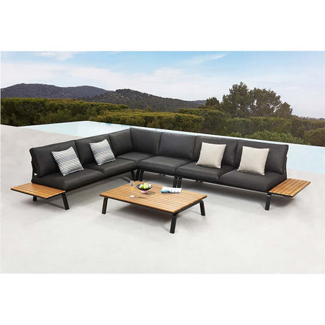 Conjunto de jardín esquinero de 5 plazas Higold Punto, color antracita