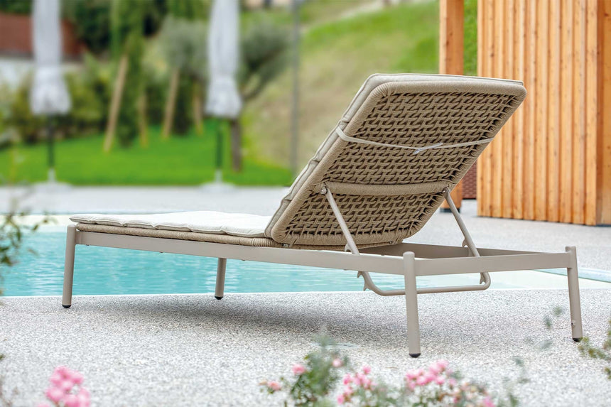 Tumbona Grattoni Atol, gris topo